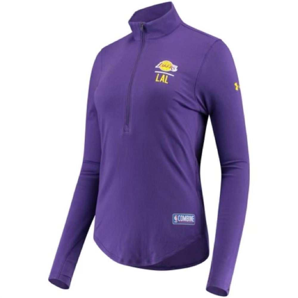 Los Angeles Lakers Under Armour Women's Half-Zip Pullover- Purple Medium
